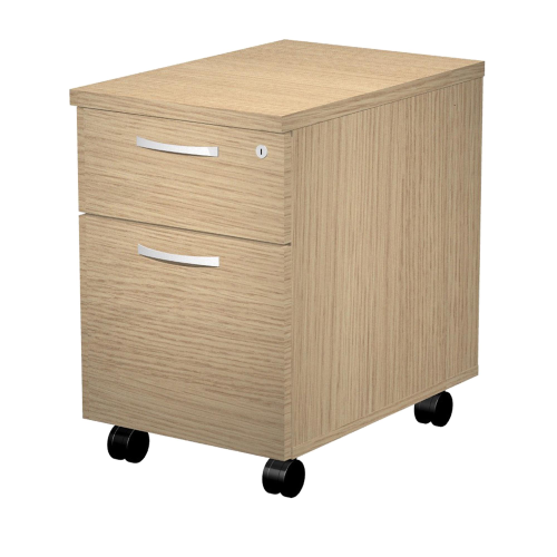 Cassettiera Agorà - 1 cassetto + 1 classificatore - con ruote - 44 x 60 x 60 cm - rovere